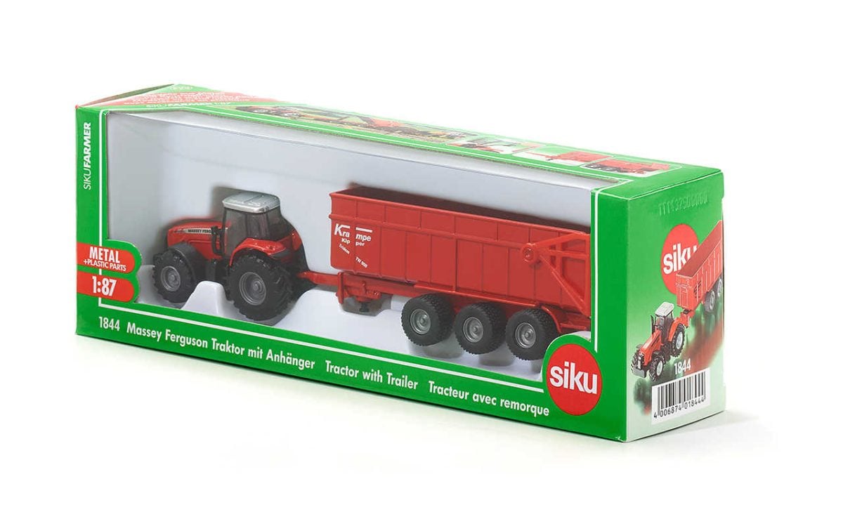Siku traktor Massey Ferguson 8480 + prikolica Krampe 2 Siku traktor Massey Ferguson 8480 + prikolica Krampe