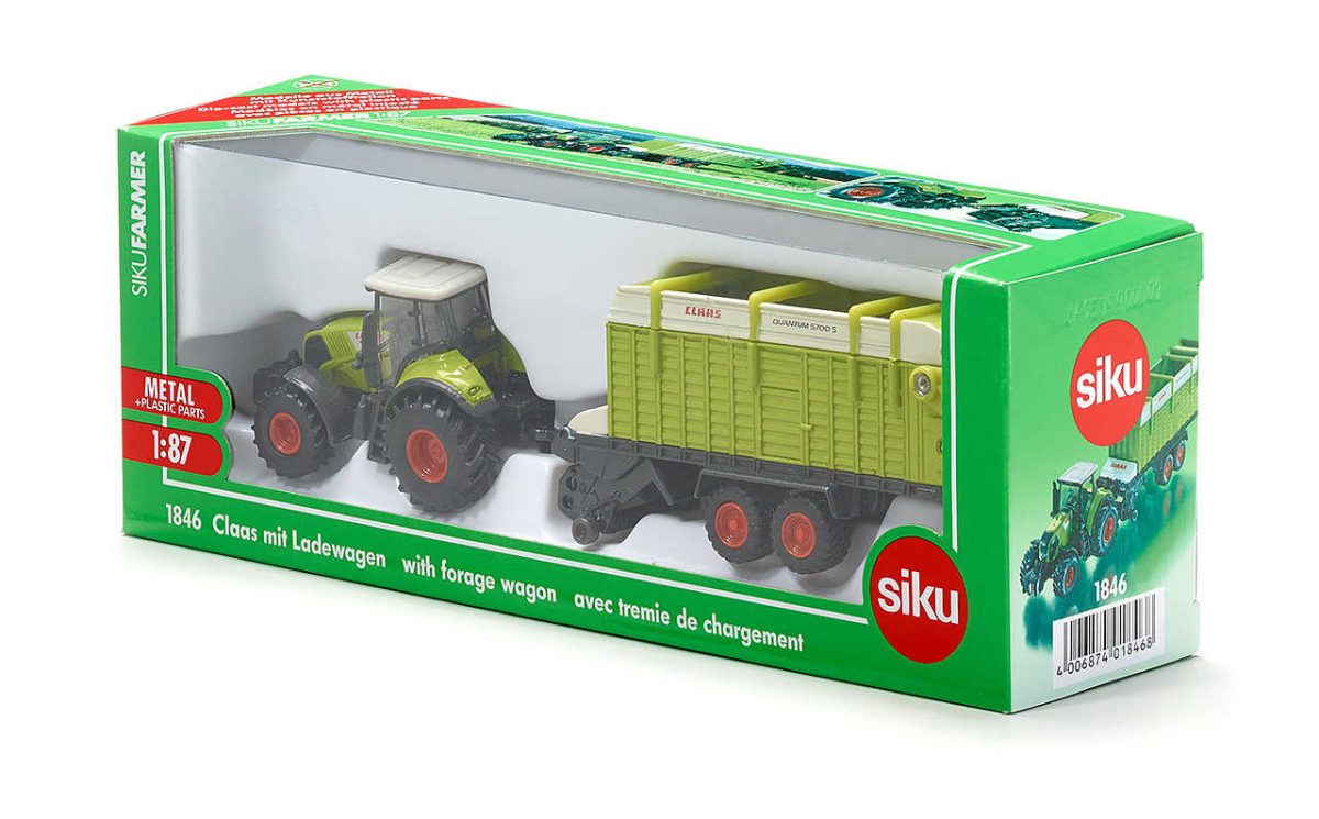 Siku traktor Claas Axion 850 + prikolica Quantum 5700