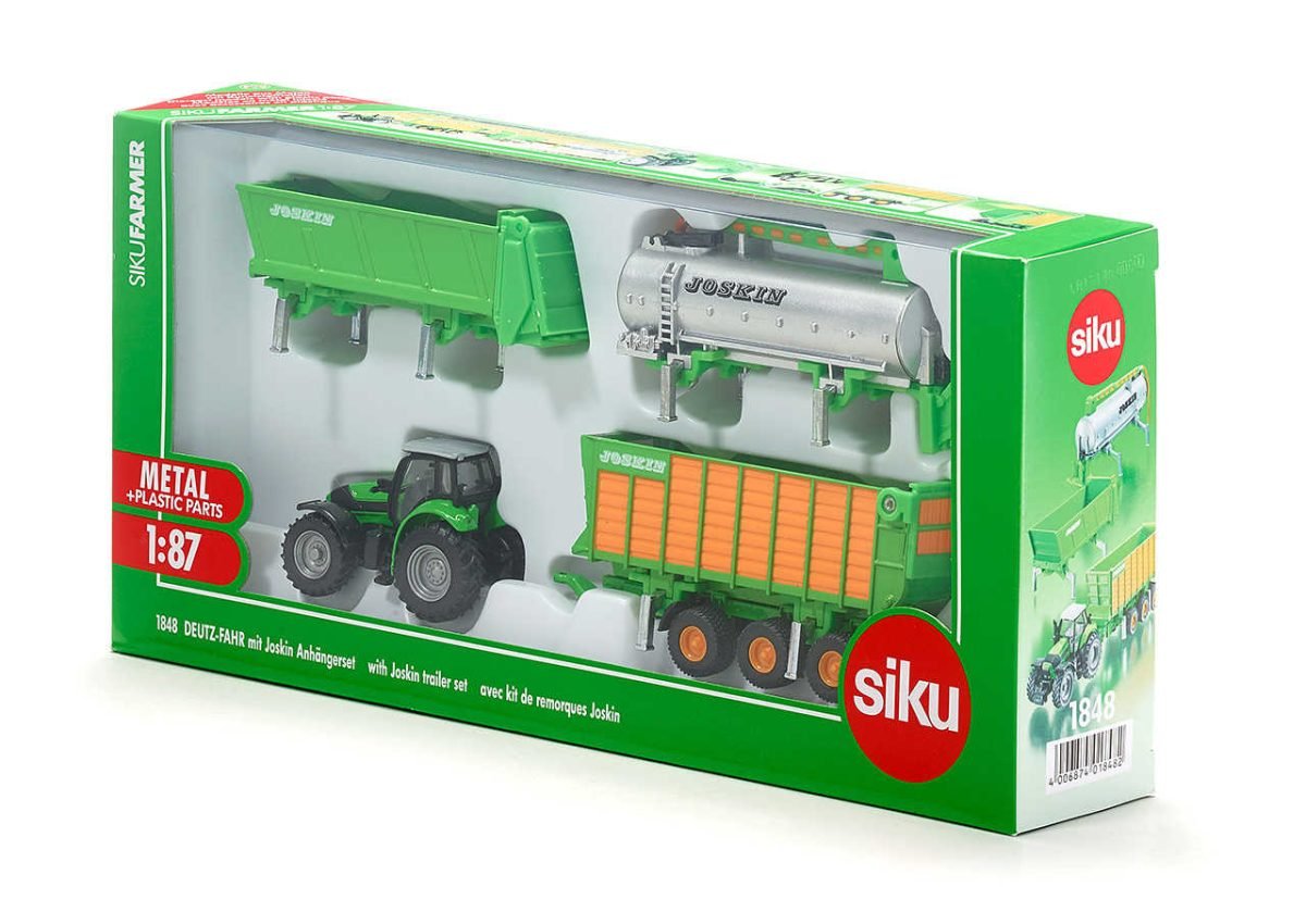 SIKU traktor Deutz-Fahr + set Joskin prikolica 3 SIKU traktor Deutz-Fahr + set Joskin prikolica