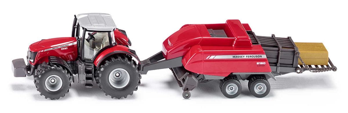 Siku traktor Massey Ferguson + balirka 1 Siku traktor Massey Ferguson + balirka