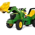 Rolly Toys Farmtrac John Deere 7310R traktor na pedale sa utovarivačem, gume na zrak, kočnice i dvije brzine