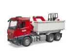 Bruder MB Arocs Roll-Off Container i Schaeff mini bager