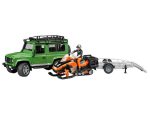 Bruder auto Land Rover + prikolica za snowmobile + snowmobile