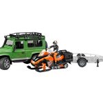 Bruder auto Land Rover + prikolica za snowmobile + snowmobile