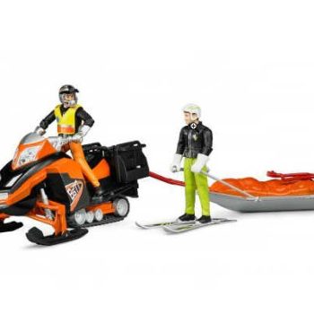 Bruder snowmobile sa vozačem + sanjke za spašavanje + skijaš