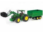 Bruder traktor John Deere 7930 + prednji utovarivač + prikolica