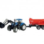 Bruder traktor New Holland sa utovarivačem i prikolicom Krampe - BR09035