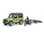 Land Rover Defender sa prikolicom, motorom i figurica