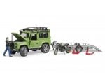 Land Rover Defender sa prikolicom, motorom i figurica