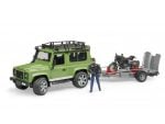 Land Rover Defender sa prikolicom, motorom i figurica