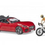 Bruder Auto Roadster s trkačkim biciklom i biciklisticom