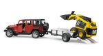 Bruder auto Jeep Wrangler + prikolica + CAT Kompaktlader