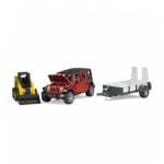 Bruder auto Jeep Wrangler + prikolica + CAT Kompaktlader