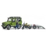 Bruder auto Land Rover Defender i Scrambler Ducati Full Throttle motor