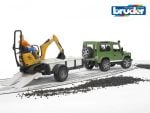 Bruder auto Land Rover + prikolica + JCB Micro Excavator
