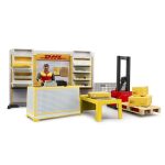 Bruder DHL dostavna služba sa šalterom, zaposlenikom, blagajnom, stolom, viličarom i paletom - Slika 3