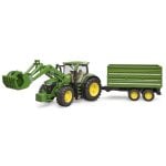 Bruder John Deere 7R 350 s prednjim utovarivačem i tandem kiper prikolicom