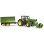 Bruder John Deere 7R 350 s prednjim utovarivačem i tandem kiper prikolicom - Slika 3