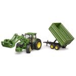 Bruder John Deere 7R 350 s prednjim utovarivačem i tandem kiper prikolicom - Slika 5