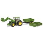 Bruder John Deere 7R 350 s prednjim utovarivačem i tandem kiper prikolicom - Slika 4