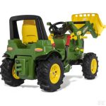 Rolly Toys Farmtrac John Deere 7310R traktor na pedale sa utovarivačem, gume na zrak, kočnice i dvije brzine Nova Verzija 2023 - Slika 2