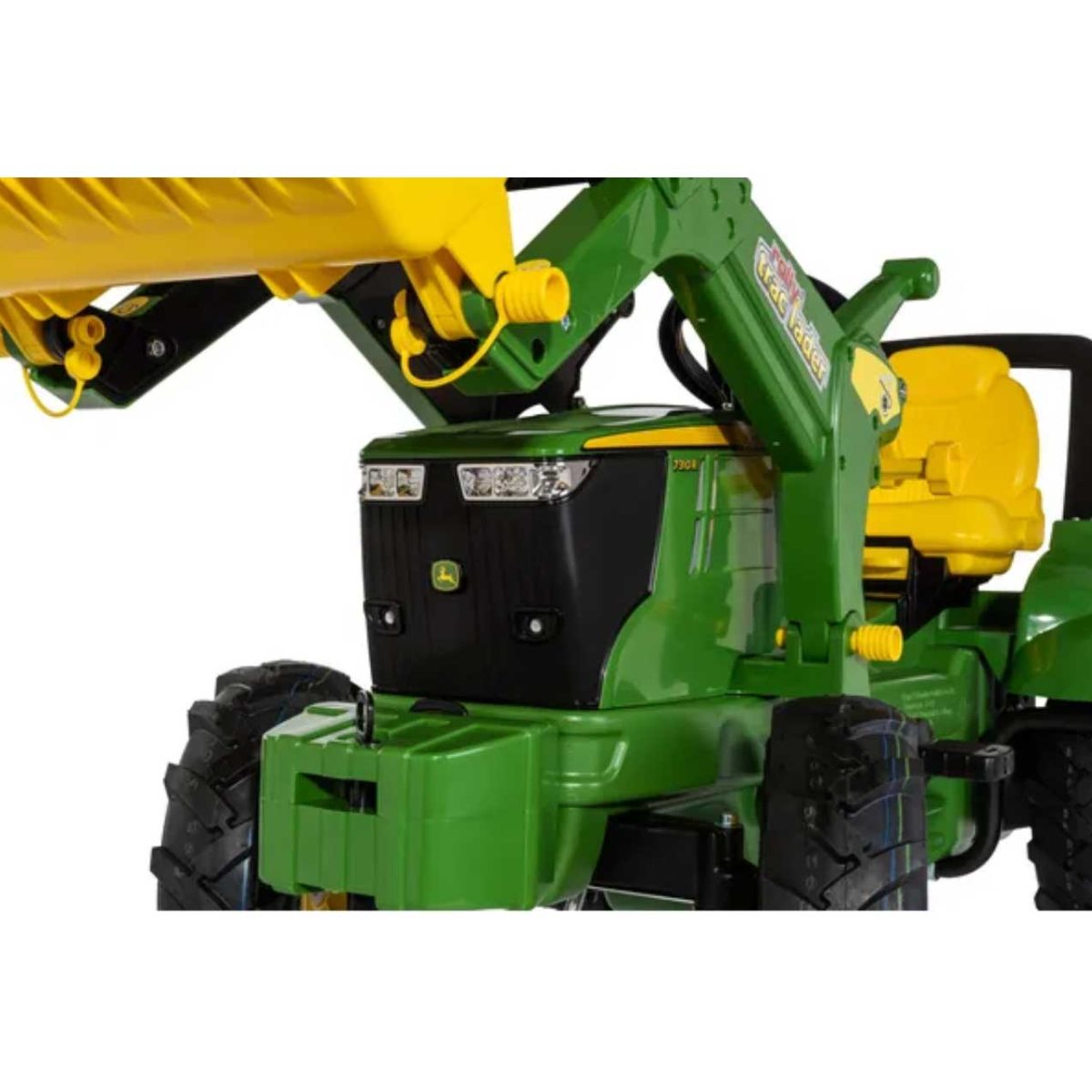 Rolly Toys Farmtrac John Deere 7310R traktor na pedale sa utovarivačem, gume na zrak, kočnice i dvije brzine Nova Verzija 2023 - Slika 7