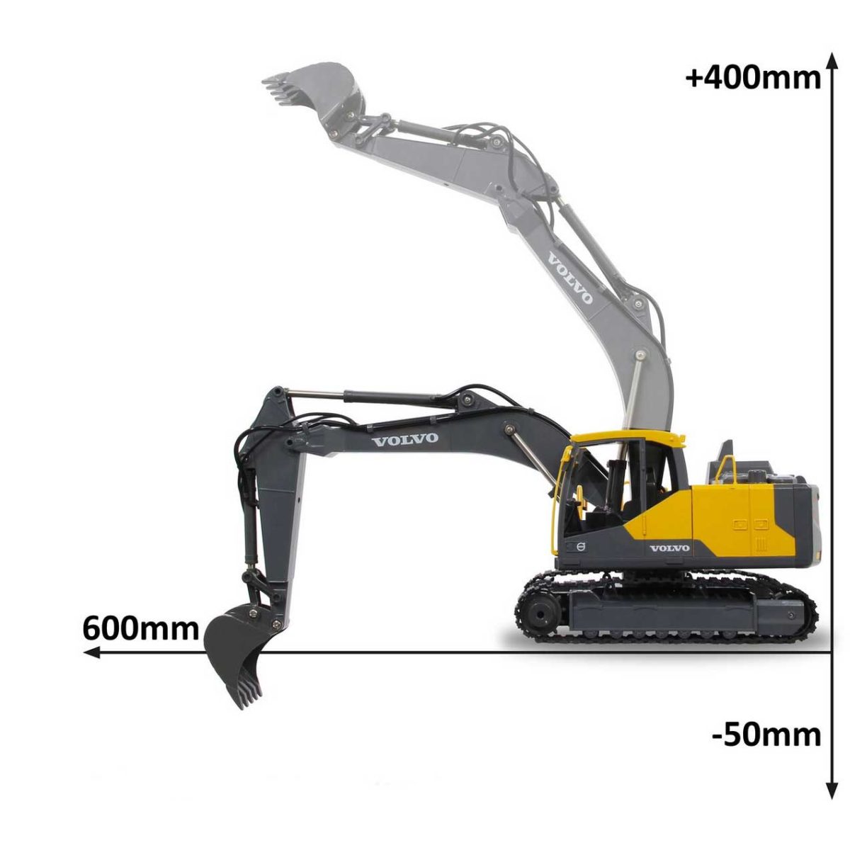 Jamara Bager Volvo na daljinsko upravljanje EC160E 2,4GHz - Slika 2
