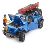 Bruder Jeep Wrangler Rubicon Unlimited s kajakom i figuricom - otvorena hauba